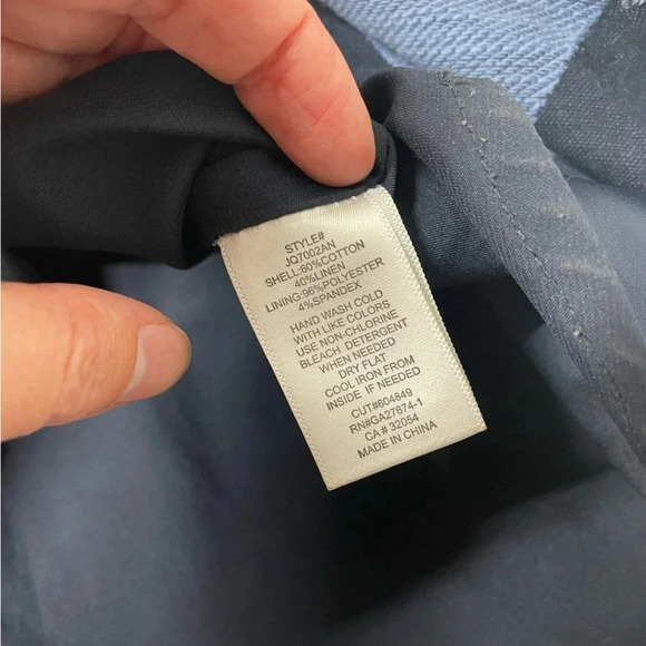 Anthropologie Eva Franco Textured-Chevron Midi Skirt Blue Ruffle Front Size 4 - Picture 6 of 16